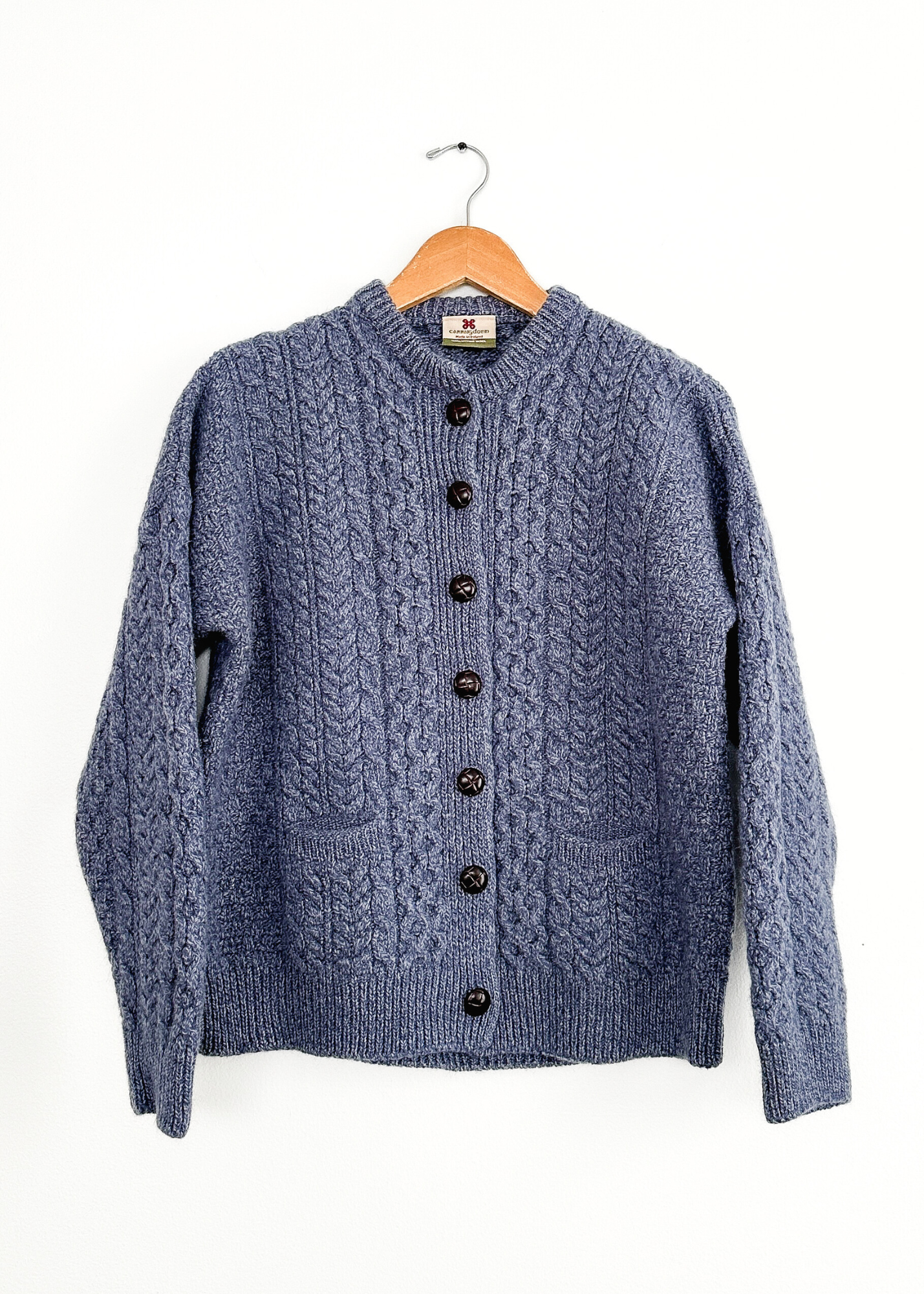 Carraig Donn Irish Knit Merino Wool Sweater Cardigan (S)