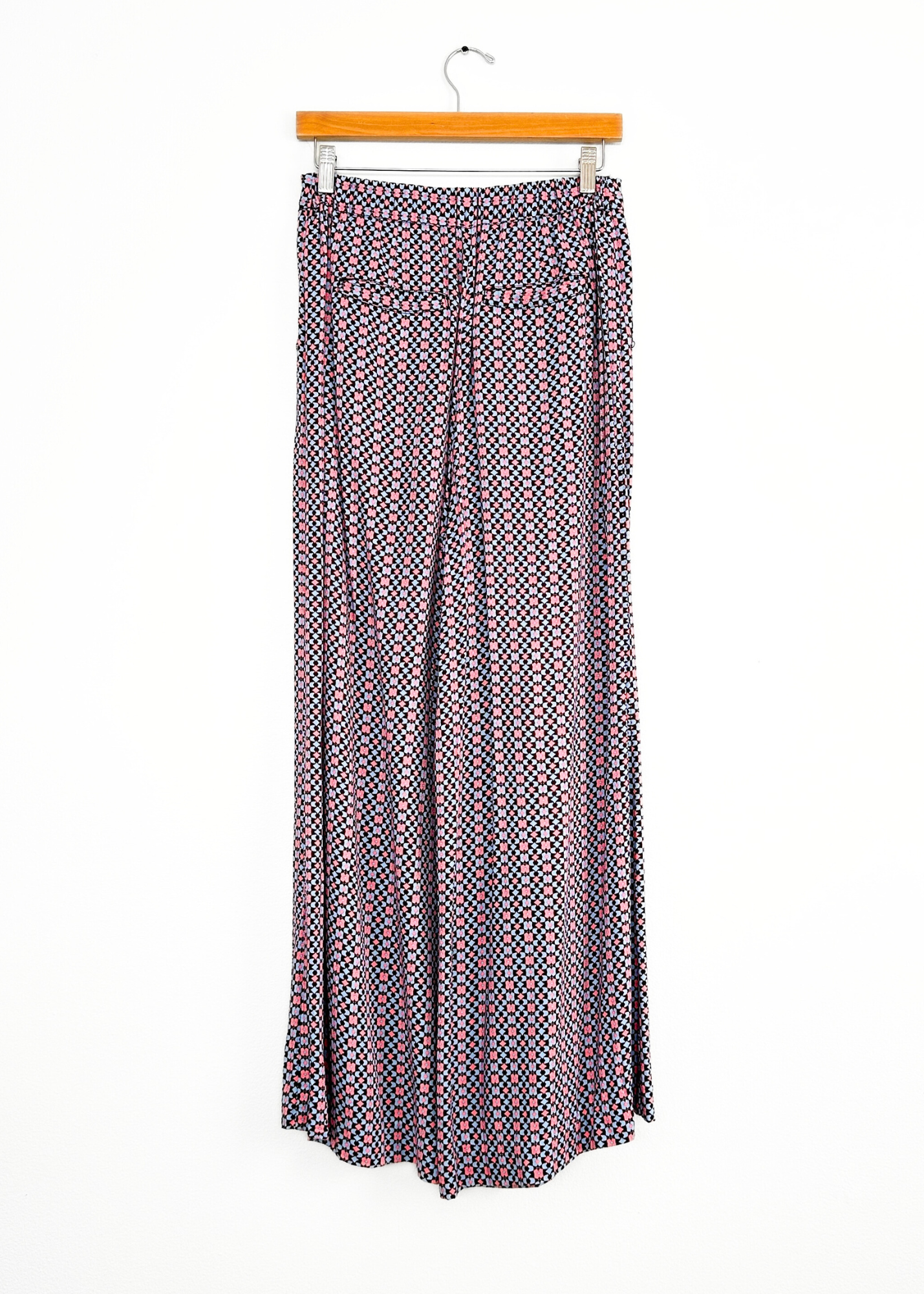 Anthropologie Maeve Blue Pink Wide Leg Geometric Pants (6)