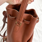 Vintage 90s Coach Top Handle Sling Backpack British Tan Leather Bucket Bag # 9992