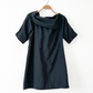 Finley Skipper Black Folded Neck Shift Dress (M)
