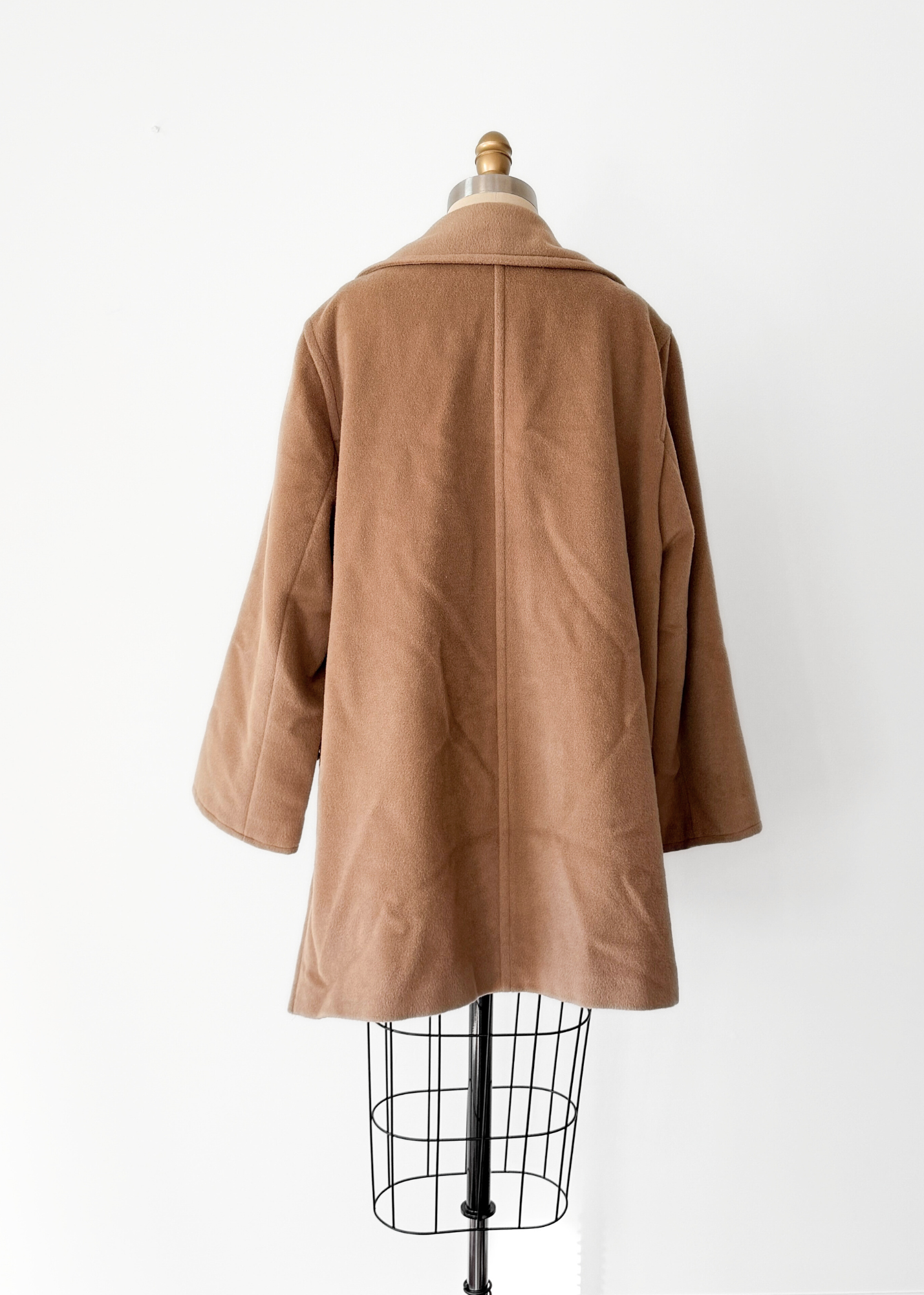 Max Mara Camel Brown Virgin Wool Mid Length Winter Coat (US 14)