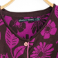 Gudrun Sjoden Purple & Brown Floral Cotton Long Cardigan Jacket (L)