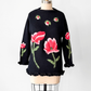 Vintage 60s 70s Mr. Thompson, Please! 100% Virgin Wool Hand Knit Floral Top (M)