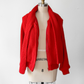 Vintage 80s Answers by Riddler Inc. Red Knit Zip Front Scarf Jacket (M)