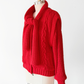 Vintage 80s Answers by Riddler Inc. Red Knit Zip Front Scarf Jacket (M)
