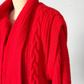 Vintage 80s Answers by Riddler Inc. Red Knit Zip Front Scarf Jacket (M)