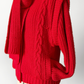 Vintage 80s Answers by Riddler Inc. Red Knit Zip Front Scarf Jacket (M)