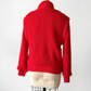 Vintage 80s Answers by Riddler Inc. Red Knit Zip Front Scarf Jacket (M)
