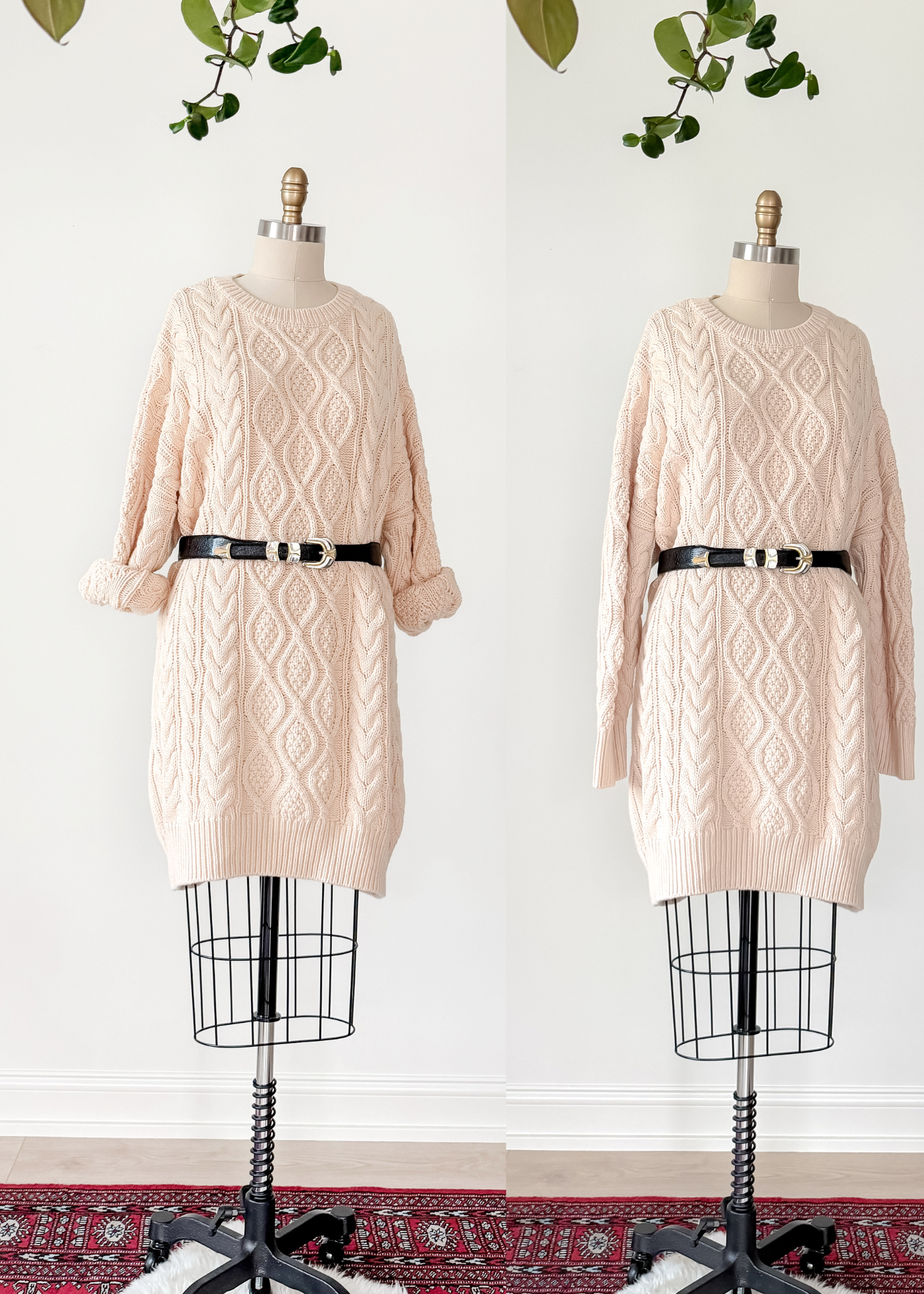 Anthropologie x Mare Mare Cream Long Sleeve Sweater Dress (M)