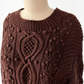 Vintage 90s Express Tricot Brown Heavy Knit Pullover (S)