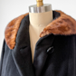 Vintage 60s Black Cashmere & Mink Collar Winter Coat (L)