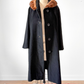 Vintage 60s Black Cashmere & Mink Collar Winter Coat (L)