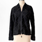 Vintage Black Suede Leather & Crochet Patchwork Zip Jacket (S/M)