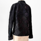 Vintage Black Suede Leather & Crochet Patchwork Zip Jacket (S/M)