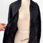 Vintage Black Suede Leather & Crochet Patchwork Zip Jacket (S/M)