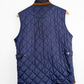 Peter Millar Essex Quilted Traveler Vest in Navy Blue and Brown (mens S)