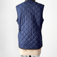 Peter Millar Essex Quilted Traveler Vest in Navy Blue and Brown (mens S)