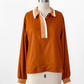 A. Putnam Long Sleeve Polo in Terra Orange Brown (M)