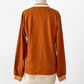 A. Putnam Long Sleeve Polo in Terra Orange Brown (M)