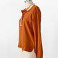 A. Putnam Long Sleeve Polo in Terra Orange Brown (M)
