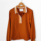 A. Putnam Long Sleeve Polo in Terra Orange Brown (M)