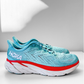 Hoka Women's Clifton 8 Running Shoes in Aquarelle/Eggshell Blue Turqoise (7.5)