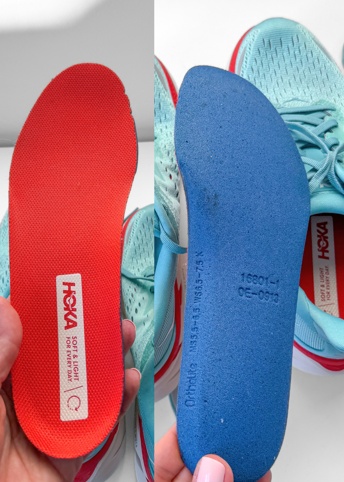 Hoka Women's Clifton 8 Running Shoes in Aquarelle/Eggshell Blue Turqoise (7.5)