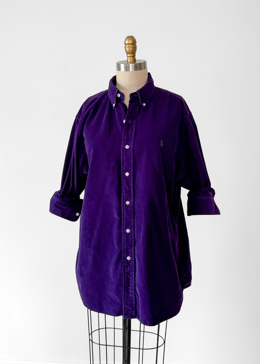 Vintage Ralph Lauren Purple Corduroy Button Down Shirt (L men's)