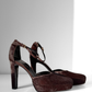 1996 Gucci by Tom Ford Brown Pony Hair Ankle Strap Square Toe Platform Heels (39)