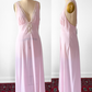Vintage 80s Val Mode Light Pink Lingerie Slip Nighty Full Length (M)