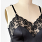 Vintage 80s Black Lace Rosette Lingerie Camisole Top (34 or S)