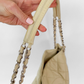 Vintage Chanel Ivory Quilted Caviar Leather Zip Expandable Purse