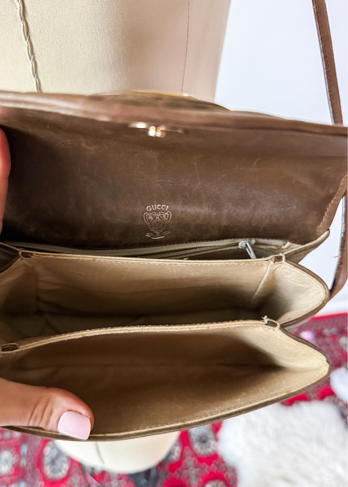 Vintage 70s Gucci Brown Suede Purse