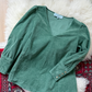 Tuckernuck Sea Sage Green Corduroy Babydoll Top (S)