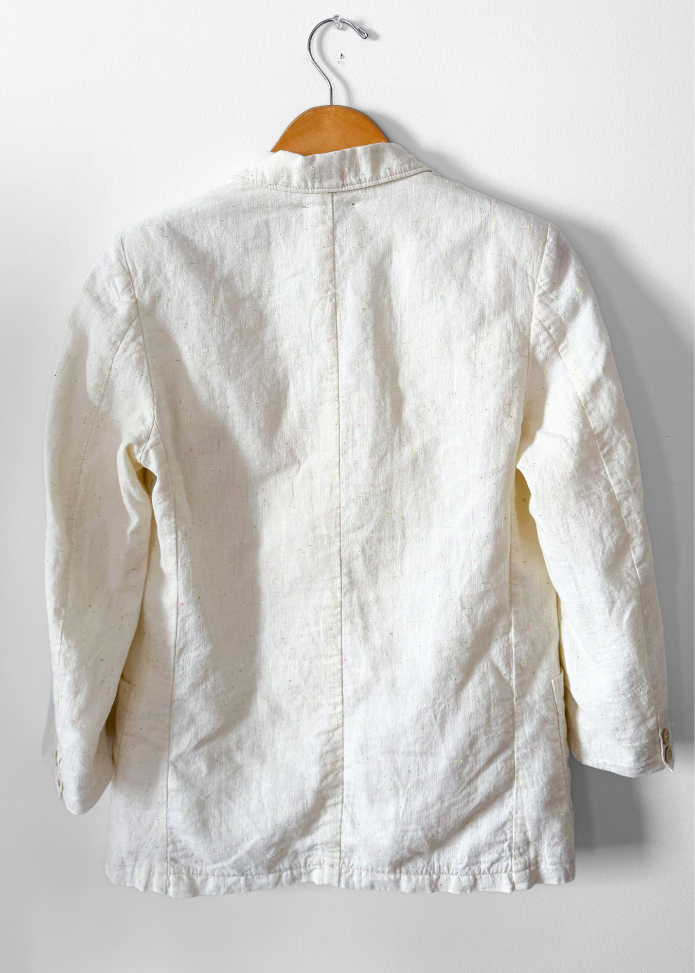 Forte_forte Linen Confetti Speckled Cream Blazer Jacket