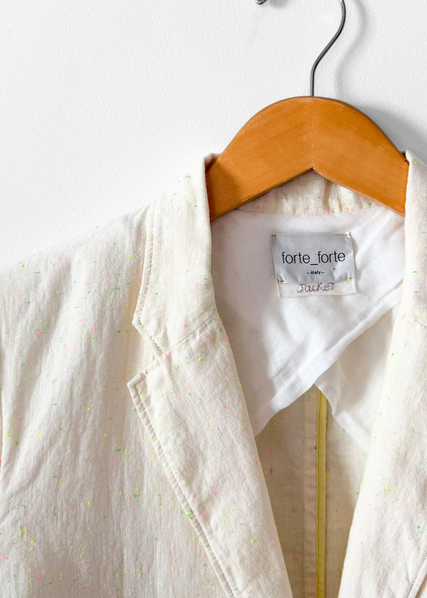 Forte_forte Linen Confetti Speckled Cream Blazer Jacket