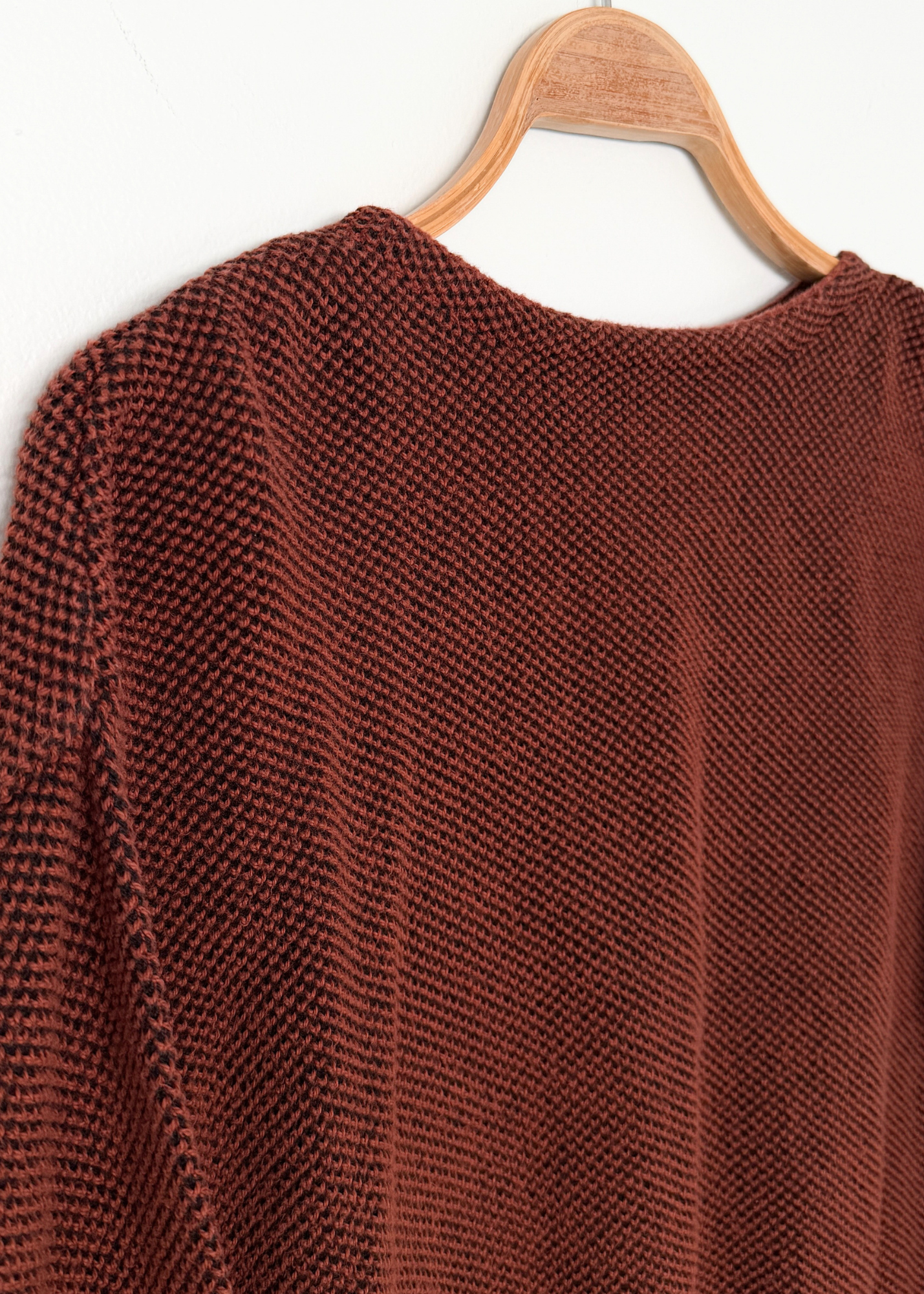 Chris Triola Rust Orange 100% Cotton Textured Hand Made Boatneck Top (M)