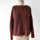 Chris Triola Rust Orange 100% Cotton Textured Hand Made Boatneck Top (M)