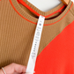 Lululemon Asymmetrical Ribbed Cotton T-Shirt in Solar Orange and Beige (XL)