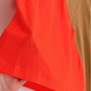 Lululemon Asymmetrical Ribbed Cotton T-Shirt in Solar Orange and Beige (XL)