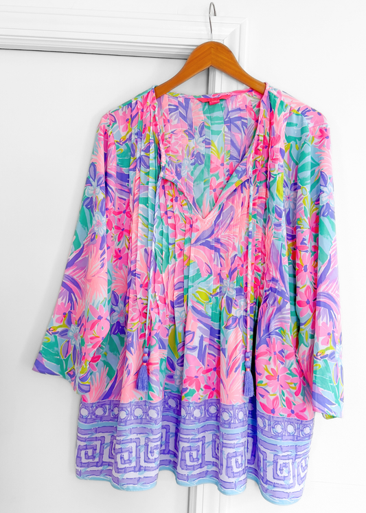 Lilly Pulitzer Marilina Bright Print Tunic in It Was All A Dream (XL)