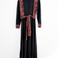 Vintage 60s 70s Zanie London Black & Floral Wrap Maxi Dress (vintage EU 36 or 2/4)