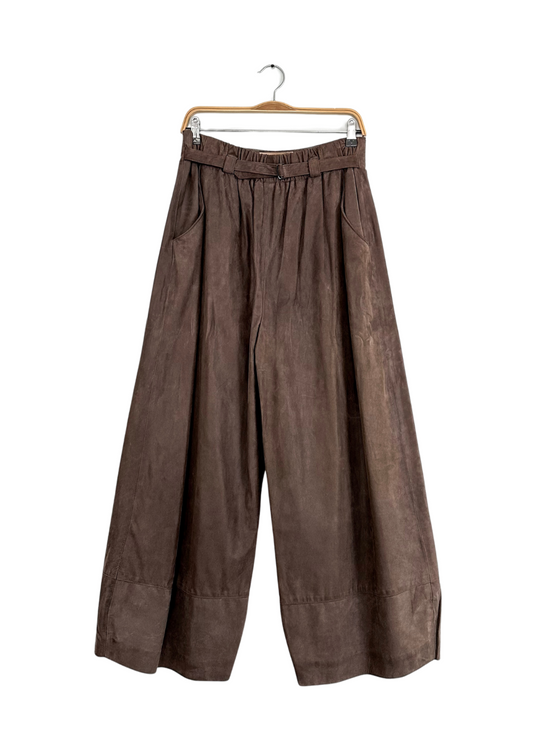 NEW Annette Görtz Brown Suede Wide Leg Pants (EU 40 or 8)