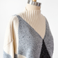 Vintage 90s Liz Sport White & Gray Argyle Cozy Knit Sweater (M)
