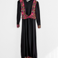 Vintage 60s 70s Zanie London Black & Floral Wrap Maxi Dress (vintage EU 36 or 2/4)