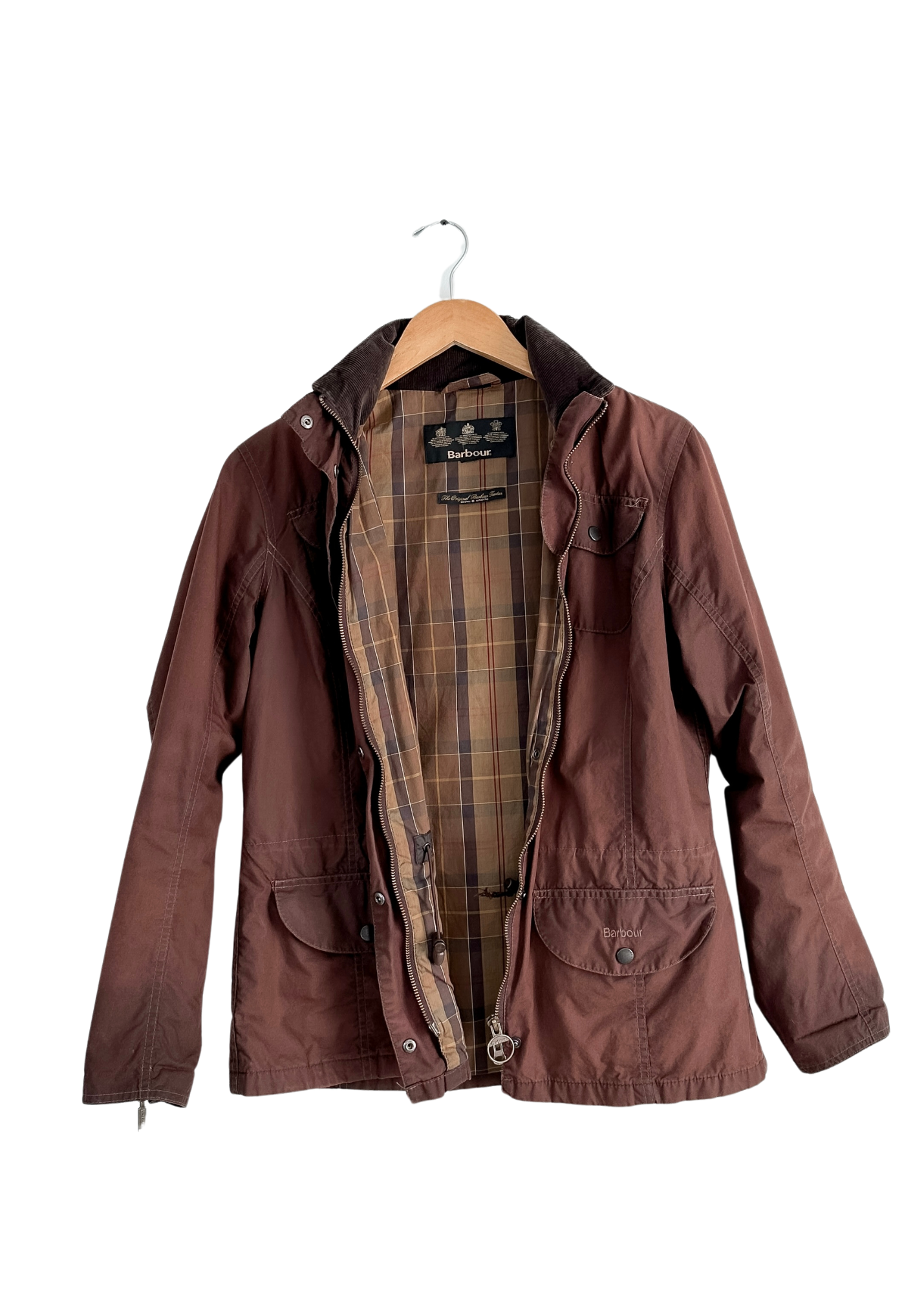 Barbour Women’s Brown Waxed Cotton Summer Sapper Utility Field Jacket (US 8)