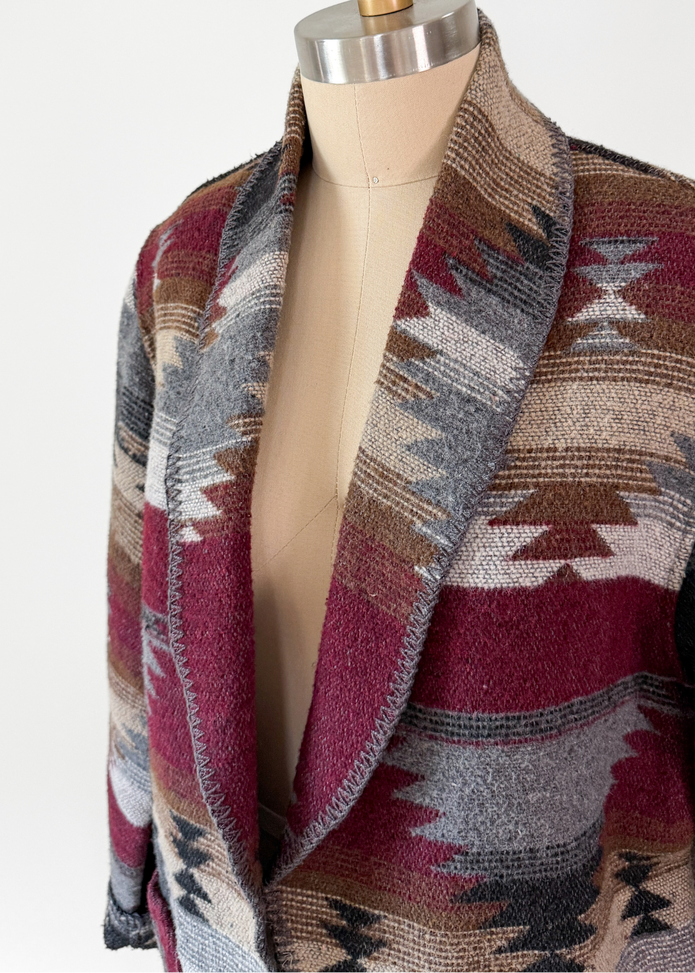 Vintage 90s Karen Kane USA Wool Blend Oversized Blanket Jacket Blazer (M)