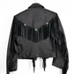 Vintage Black Leather Fringe Western Coat (6)