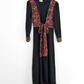 Vintage 60s 70s Zanie London Black & Floral Wrap Maxi Dress (vintage EU 36 or 2/4)