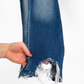 L’agence Harmon Bleach Detail High Rise Straight Leg Jeans in Montana Destruct Hem (28 or 6)